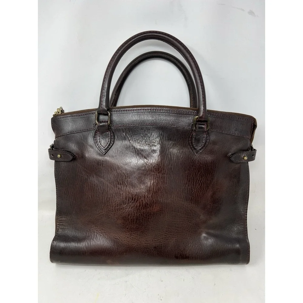 Sandast Sac De Jour Travel Business Bag leather Rare Brown Patina Briefcase